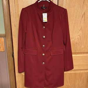 Tommy Hilfiger Women's Burgundy Button-Front Coat
